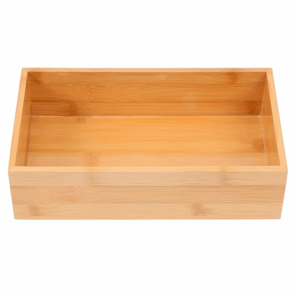 LAMIRO Refining Bamboo and Wood Storage Box for Home Desktop Finishing (Khaki)