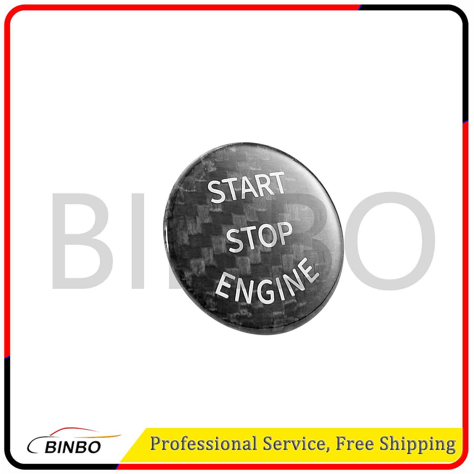 Car Ignition Button Cover Engine Start Stop Button Cover Trim Black