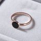 thumbnail image 1 of Anillo Redondo Negro | Epoxi Círculo 6/8/14MM Acero De Titanio Joyería De Oro Rosa De 18 Quilates Dedo Índice/Junta/De Cola, 1 of 4