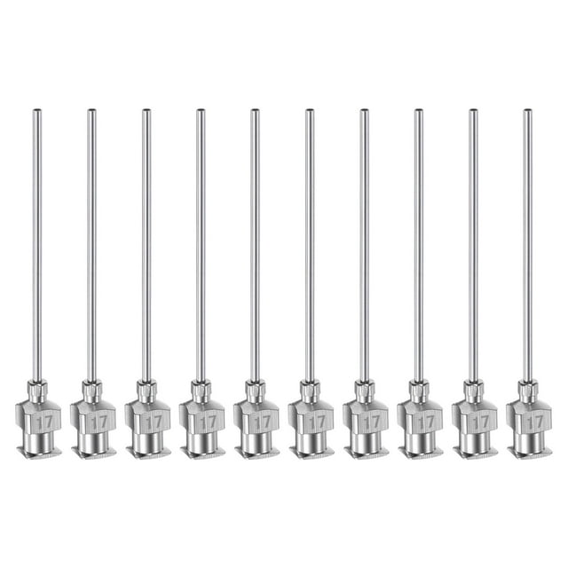 Uxcell 10 Pcs Aiguilles Distributrices en Acier Inoxydable 17G, Tube à Colle 2 Pouces Pointe Émoussée