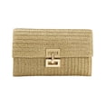 thumbnail image 2 of HEVIRGO Women Clutch Bag Envelope Shape Bohemian Foldable Double-layer Straw Braided Summer Beach Vacation Handbag, 2 of 8