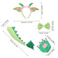 thumbnail image 2 of KAKOWELY juego de diadema de dinosaurio de peluche: bonitos accesorios de fiesta para cosplay, accesorios para disfraces de Halloween, aros para el pelo, cola de lazo, guantes para juegos de rol., 2 of 4