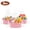 Pink, variant on Lumikrypt 3 Pack Woven Basket with Gift Bags and Ribbons, 12" x 8" x 5" Empty Gift Basket with Handles, Small Rope Basket for Storage, White