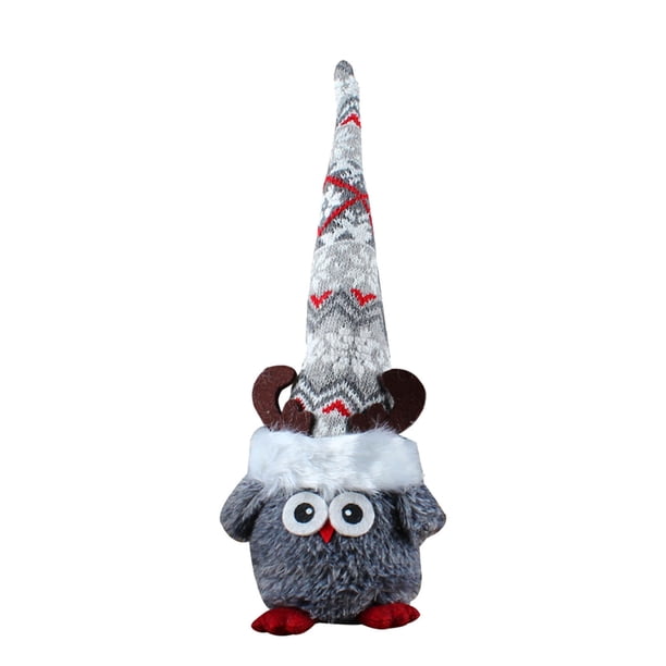 Sombrero Navideño Con Muñeco De Búho Pequeño. Bonito Sombrero Alto Con Búho. Decoración De Escritorio. Figurita De Búho Con Sombrero Alto. Adorno De Mesa Para Niños Y Niñas.