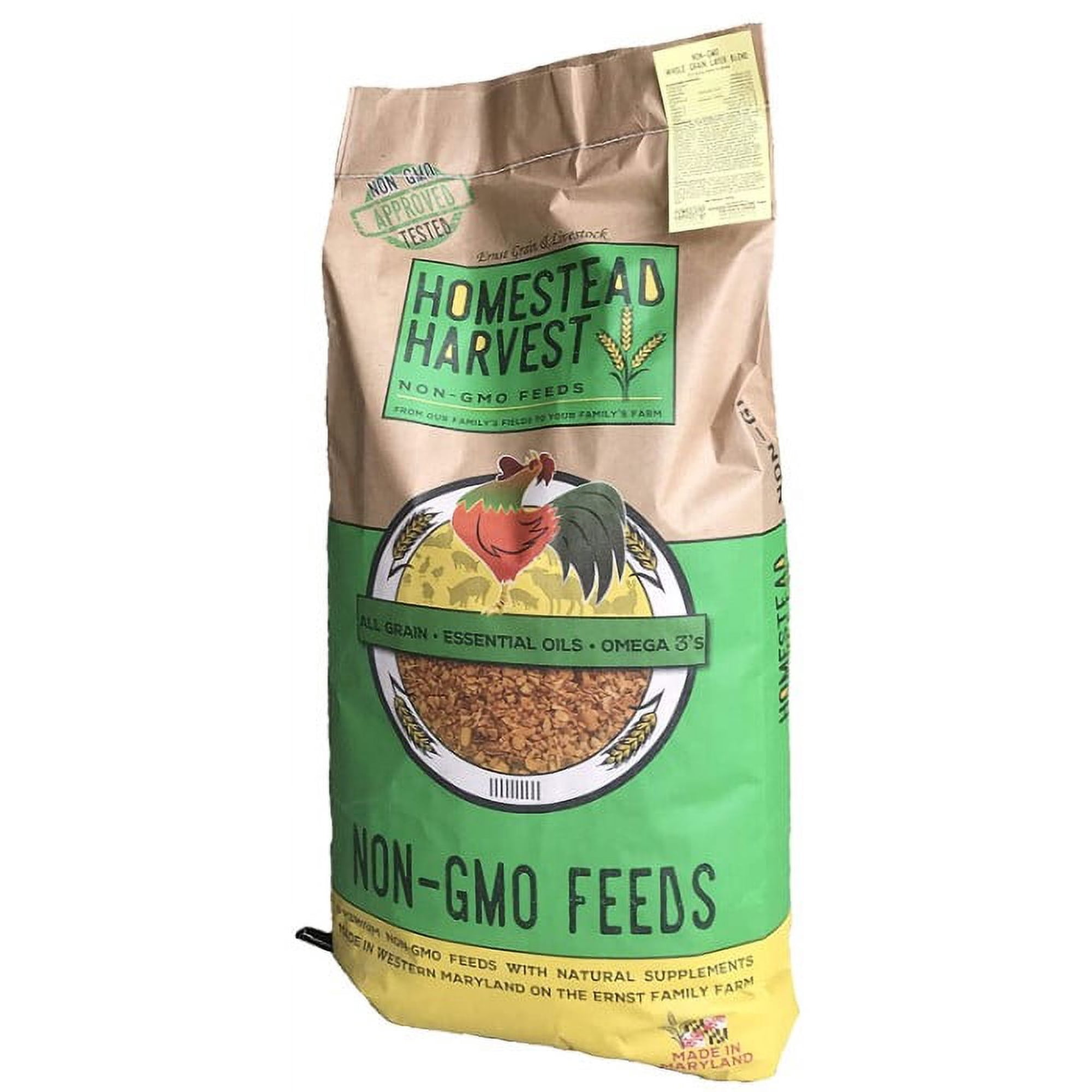 Homestead Harvest's Non-GMO Plain Ol' Scratch Grain for All Classes of Livestock, 40 lbs