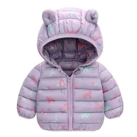 

Yuanyu Kid Dinosaur/Unicorn Lightweight Hooded Puffer Hooded Jacket Outerwear for 1-5 Years Boy Girl