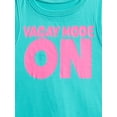 thumbnail image 2 of Wonder Nation Girls Vacay Mode Graphic Tank Top, 2-Pack, Sizes 4-16 Plus, 2 of 3