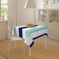 thumbnail image 6 of Square Table Cloth, Horizontal Large Blue Striped Tablecloth Washable Dinng Table Covers Decorative for Kitchen & Table Linens 52" x 52", 6 of 8