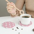 thumbnail image 6 of Pofeuu Rabbit And Flower Print Leather Coasters Set of 6, Round Cups Mugs Mat Pad for Home Kitchen Heat Resistant Drink Coasters,Octagon, 6 of 7