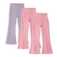 thumbnail image 2 of Mifsaly 3 Pack Girls Flare Leggings Kids High Waist Tummy Control Bootcut Yoga Pants Soft Stretch Athletic Workout Bell Bottom Pant, 2 of 9