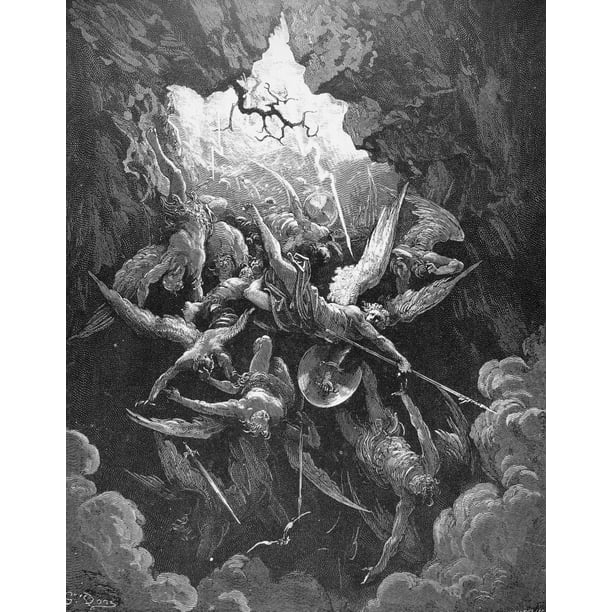 Milton Paradise Lost Nthe Rebel Angels Fall Through The Breach In The Wall Of Heaven And