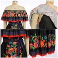 thumbnail image 3 of FYMNSI Robe Mexicaine pour Femmes Imprimé Floral Épaules Dénudées Robe Longue Bohème Robe d'Été, 3 of 4