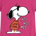 thumbnail image 3 of Peanuts - Joe Cool Hee Hee Hee - Youth Girls Short Sleeve Tee, 3 of 6