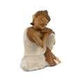thumbnail image 3 of Wood Sleeping Buddha Statue – Hand Carved Whitewashed Sculpture, Peaceful Zen Décor - 16" tall x 12" wide x 7" deep, 3 of 8