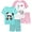 2# Panda+Elephant, variant on DDSOL Toddler Girls Pajamas Dinosaur Graphic Short Sleeves Cotton Sleepwear Sets 4-Piece Purple Pink 4T