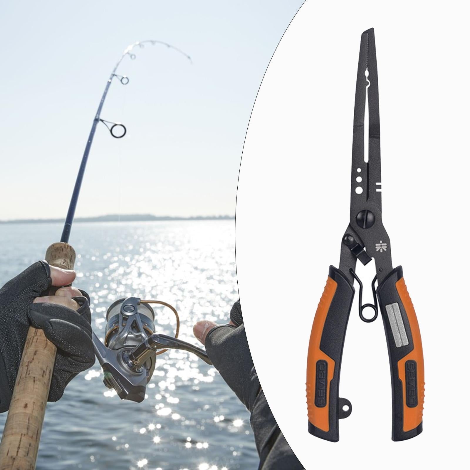 QccHieUs Fishing Pliers Hook Remover Line Cutter Equipment Gadget Portable Fishing Tackle 19.6cmx5.5cm
