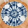 thumbnail image 2 of Blue White Tie Dye Mandala Pattern Round Fitted Tablecloth with Elastic Edge,Dining Table Cover Waterproof,Outdoor Round Tablecloth for Camping,Dining,Indoor and Outdoor, 2 of 7