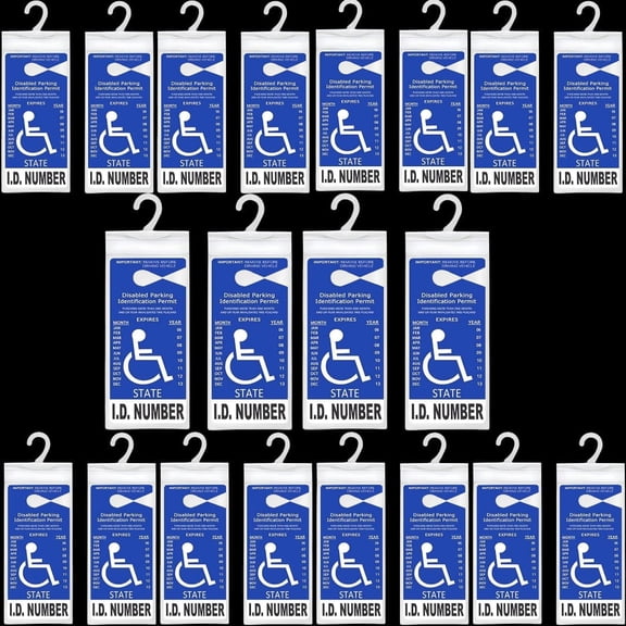 20-Pack Handicap Placard Holder with Hook – 10.6" x 5" Ultra-Transparent Disabled Parking Permit Protector