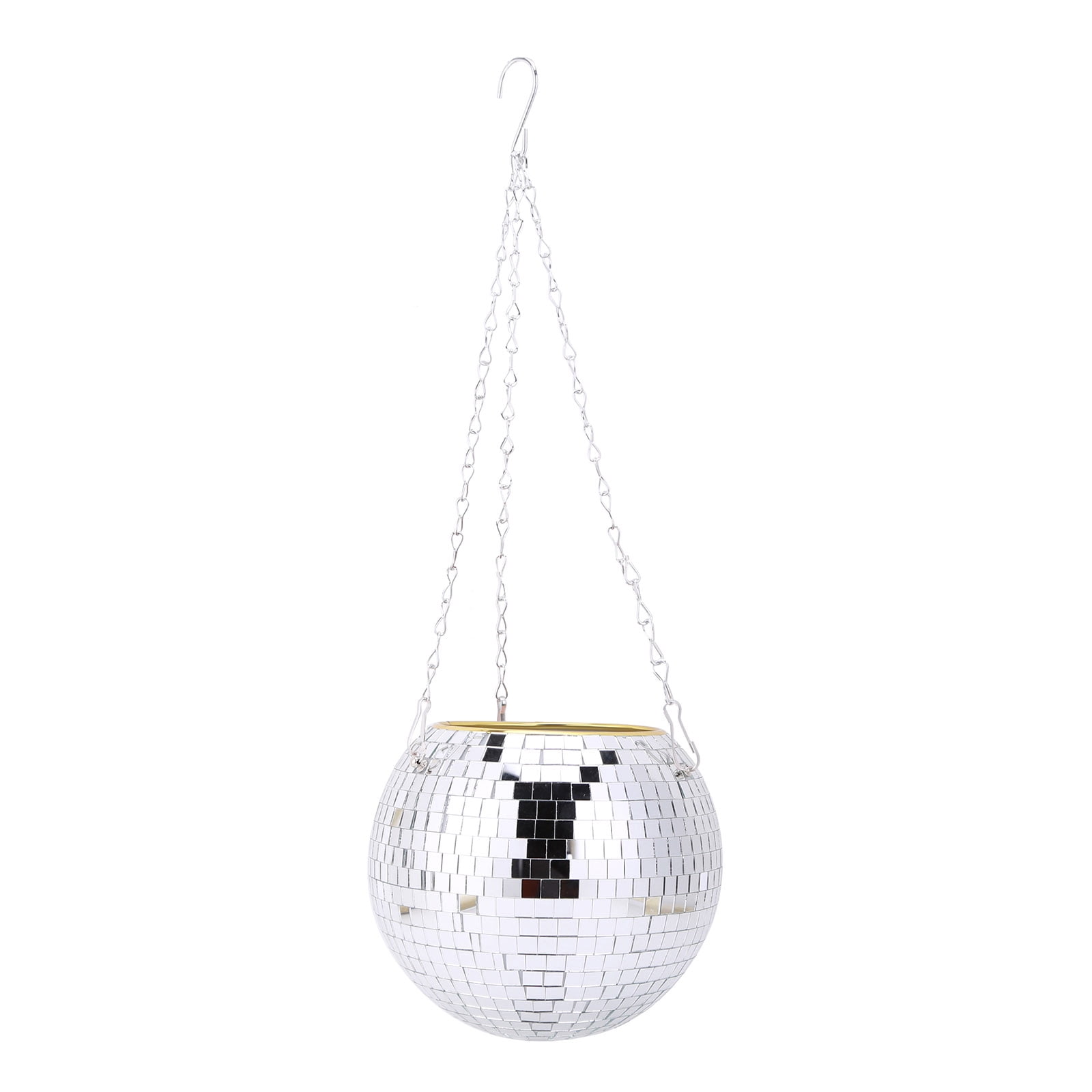 Alloet Disco Ball Planter Pot Hanging Ball Planter Pot, Retro Mirror