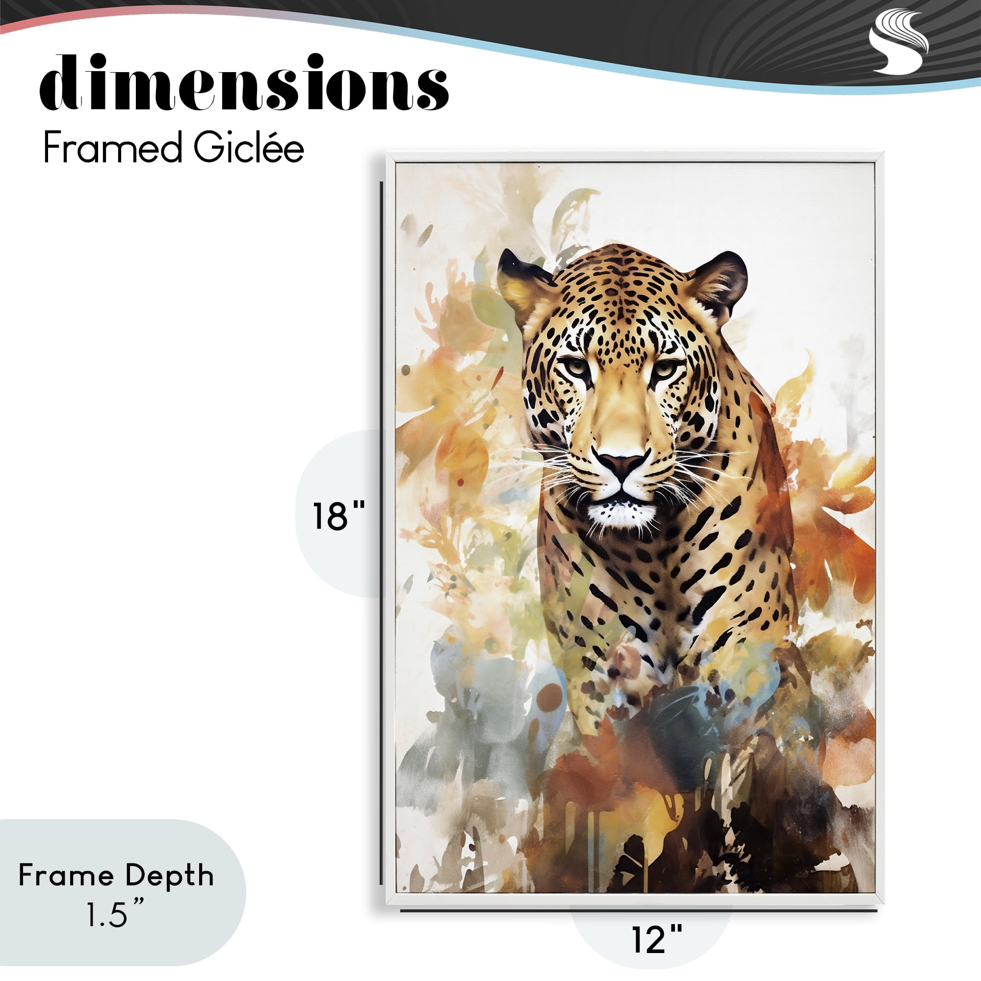 Stupell Industries Wild Cheetah Grace White Framed Giclee Art, design by Ray Powers