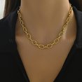 thumbnail image 1 of 2pc Stainless Steel Oval Link Chain Necklacces Golden 17.72 inch(45cm), 1 of 4