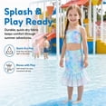 thumbnail image 3 of Girls 3-Piece Mermaid Ruffled Bikini Swimsuit Set Fish Tail Skirt Bottom Bathing Suit Bikini Swimwear for Kids Girls 3-8 Years Beach Pool Party, 3 of 10