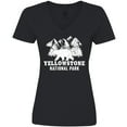 thumbnail image 3 of Inktastic Yellowstone National Park with Bear Mountains and Trees Women's V-Neck T-Shirt, 3 of 5