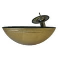thumbnail image 4 of Novatto CELEBRAZIONE Glass Vessel Bathroom Sink Set, Brushed Nickel, 4 of 4