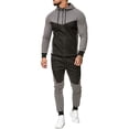 thumbnail image 1 of Faithtur Men Hooded Tops Patch Color Shirt Sports Running Jogger Pants, 1 of 6