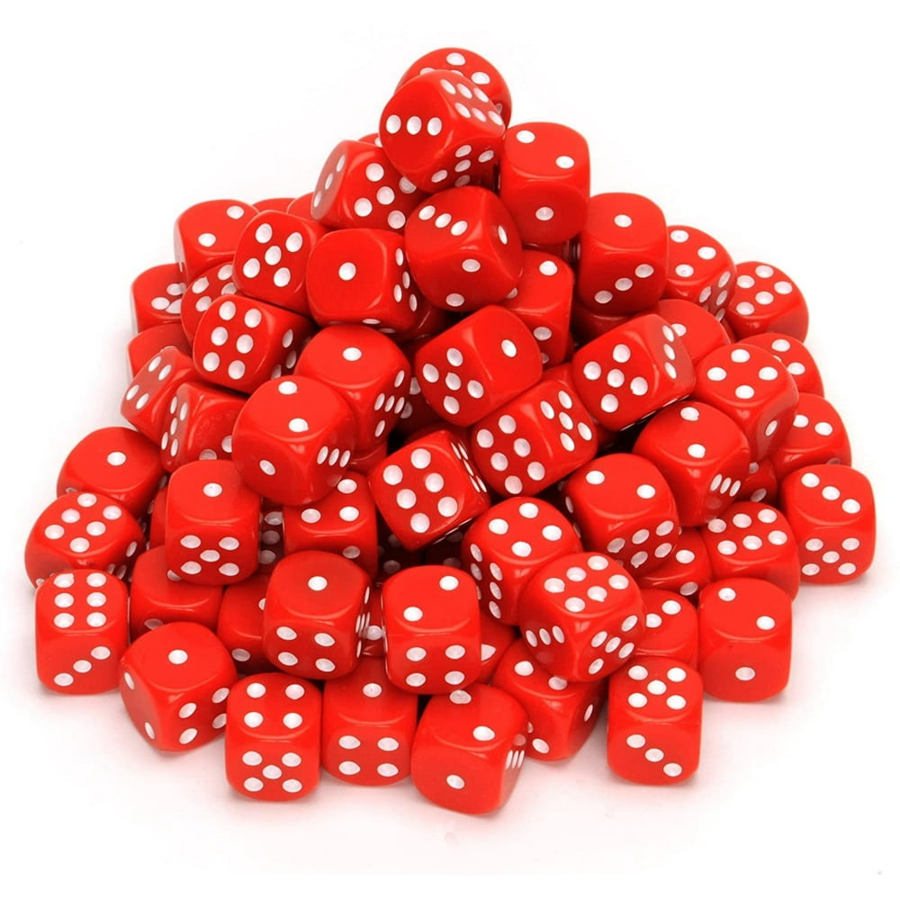 WE Games Red Dice with Rounded Corners 100 Pack