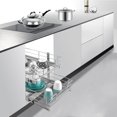 thumbnail image 2 of Heavy Duty 2 Tier Pull Out Cabinet Organizer, Kitchen Under Cabinet Slide Out Shelf, Chrome, 2 of 8