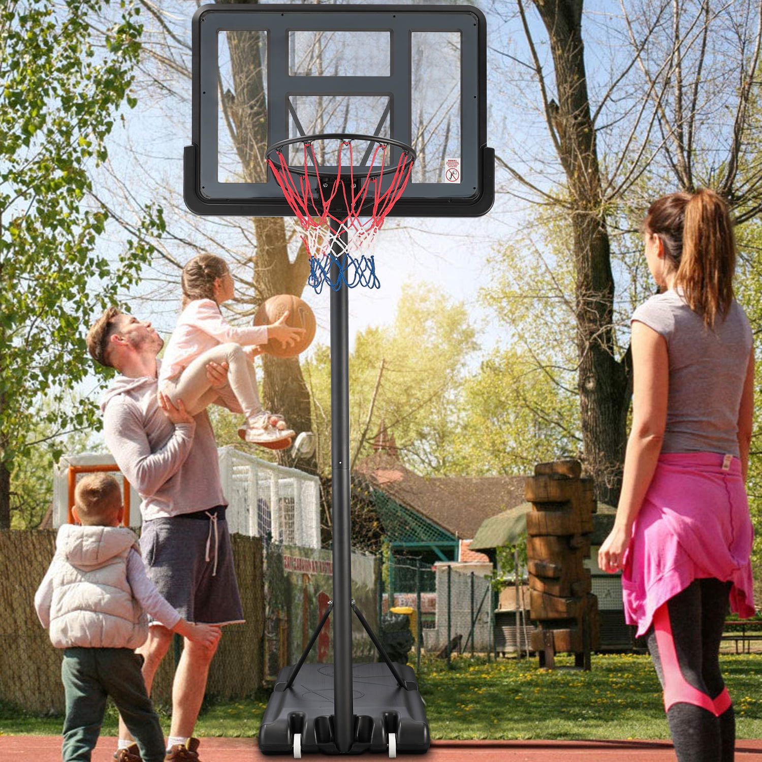 Height Adjustable 165-210cm Standing Basketball Stand Color : Red Basketball Hoop Outdoor Portable Basketball Hoop for Kids and Adults for Home School Playground 