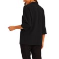 thumbnail image 3 of Blazer de oficina elástico INSPIRE CHIC para mujeres con cuello de solapa, chaqueta de traje casual elegante negra M, 3 of 6