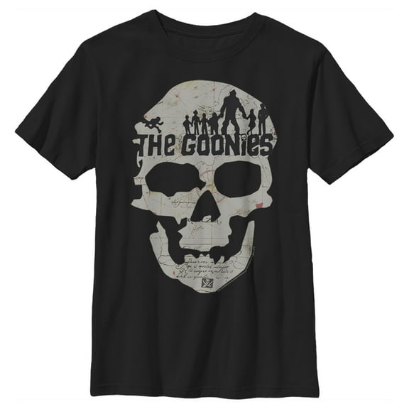 Boy's The Goonies Skull Map Logo Graphic Tee Black X Large
