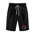 thumbnail image 2 of OKBOP Black Womens Shorts Relaxed Fit Elastic Waist Straight-Leg Casual Graphic Capris, 2 of 6