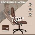 thumbnail image 6 of Homiyad Massage Office Chair, Heated Reclining Computer Chair with 6 Vibration Points, Armrest and Remote, Brown, 6 of 8