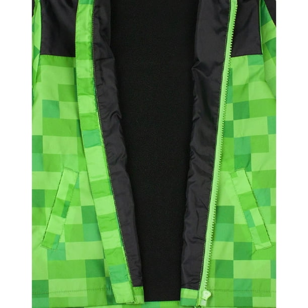 Minecraft Boys Creeper Hooded Waterproof Jacket Walmart