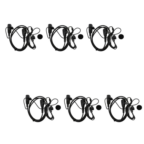 6X Walkie Talkie Ptt Mic Radio Earpiece Headset for Icom Ic-F11 Ic-F11S Sl25 Vx-200 Cobra Hh37St Radio