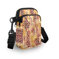 thumbnail image 3 of HELLHERO Floral Leopard Print Travel Crossbody Purse Adjustable Shoulder Strap Polyester Adult 4.33"x1.97"x7.09" for Casual Use, 3 of 7