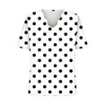 thumbnail image 4 of iHengLiXing Tops for Women Plus Size Women's Summer Fashion Polka Printed Collar Casual Short Sleeved Top Short Sleeved-neck Top/shirt White S, 4 of 5