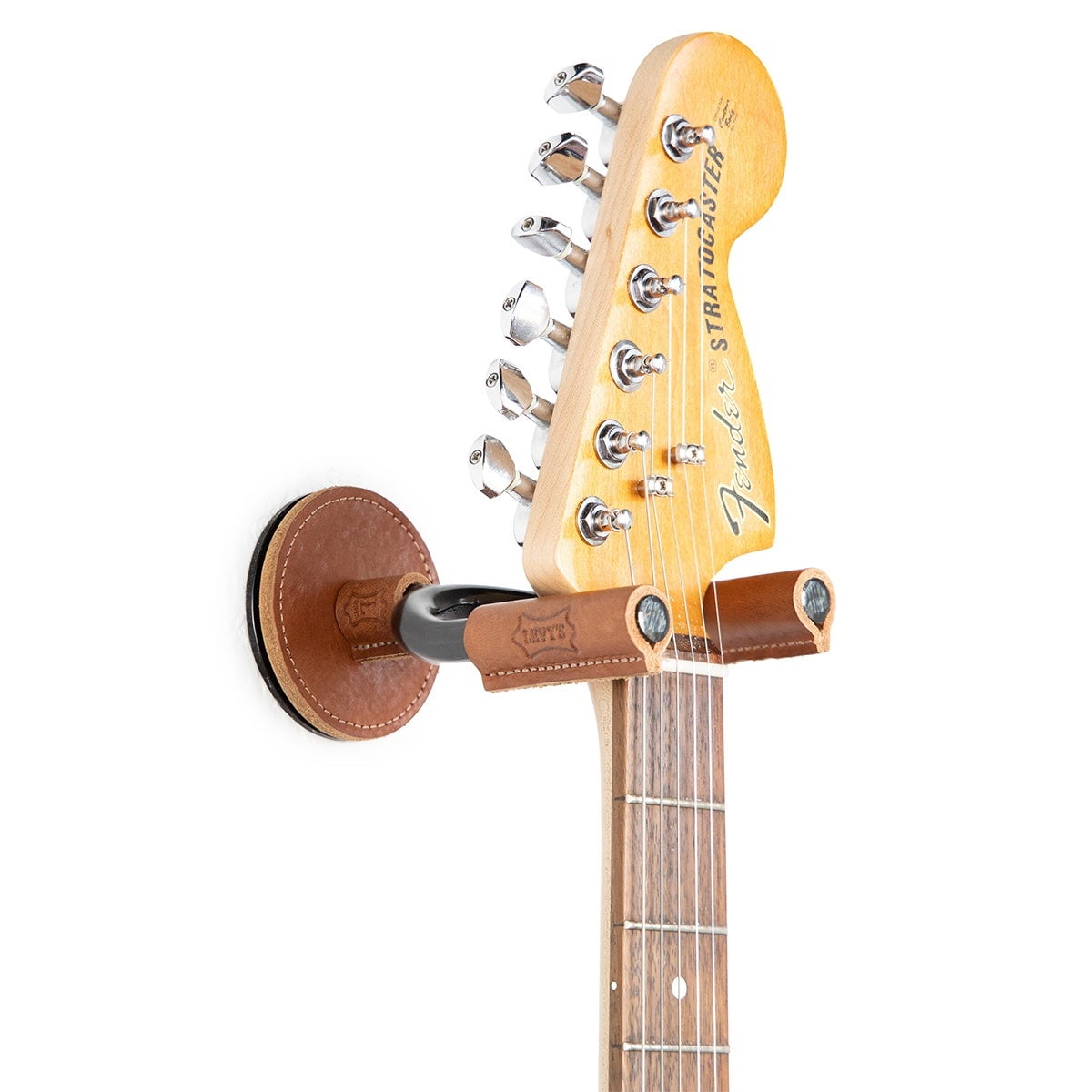 Levy's Black Forged Guitar Hanger w/ Tan Leather