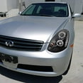 thumbnail image 2 of LED Halo Projector Headlight In Matte Black Housing Clear Lens Made For And Compatible With 2005 - 2006 Infiniti G35 4r Sedan 05 06, 2 of 7