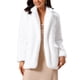thumbnail image 1 of Abrigo de piel sintética para mujer INSPIRE CHIC, chaqueta de invierno de frente abierto, con solapa de muesca, de manga larga, esponjosa, con un botón, talla XL, blanca, 1 of 6