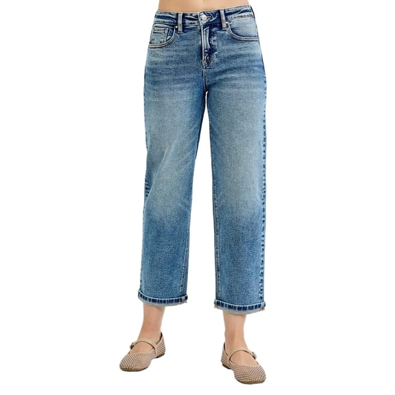 RISEN Full Size High Rise Crop Boyfriend Jeans Plus Size