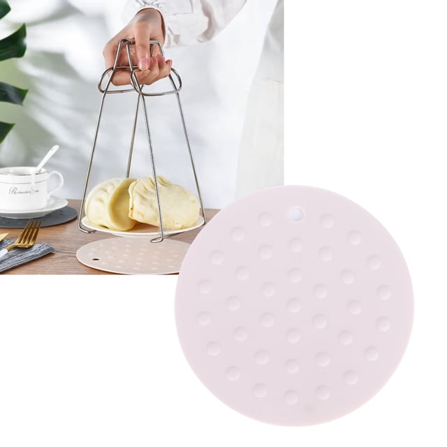 Tasse Tapis d'Isolation, Rond, Tampons d'Isolation Napperon Forme Coussin de Silicone Cuisine Anti Échaudé Anti Glissement Porte-Pots Isolation Plat Napperon pour Cuisine Maison Flexible