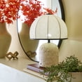 thumbnail image 3 of Better Homes & Gardens Rechargeable 14-Inch Stone Gourd Table Lamp with Fabric Dome Shade, 3 of 9