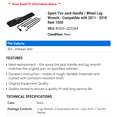thumbnail image 2 of Spare Tire Jack Handle / Wheel Lug Wrench - Compatible with 2011 - 2018 Ram 1500 - Dorman, 2 of 2