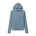 thumbnail image 3 of Tqcoqu Women's UPF 50+ Sun Protection Hoodie,Long Sleeve Hiking Fishing Lightweight UV Rashguard with Thumb Hole,Navy Women's S-XXXL, 3 of 5
