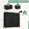 thumbnail image 2 of TINKLE WELL 9 Drawer Fabric Storage Dresser, Wide Foldable Bins for Easy Organization, Perfect for Closet, Bedrooms, Hallways, Black, 2 of 7