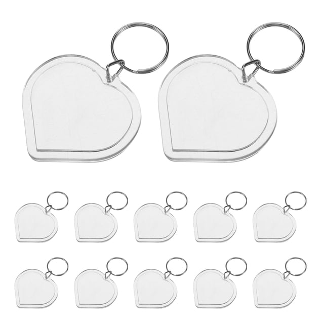 unbranded 20Ud Foto Corazón Acrílico Transparente Para Llaveros Personalizados